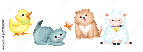 Photography Cute baby animals set