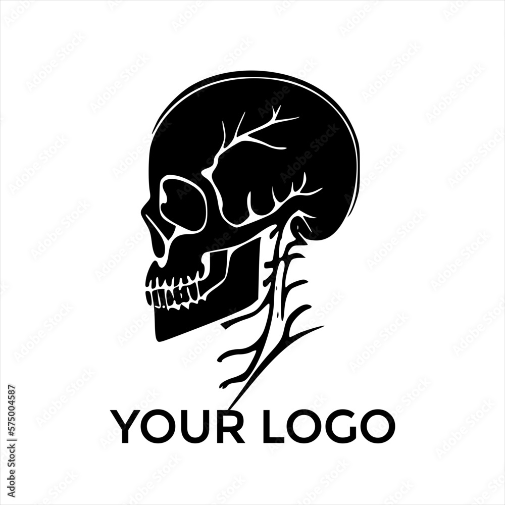 Skull Vertebrae Logo Design for Your Business Skull Vertebrae Logo Design for Your Business
