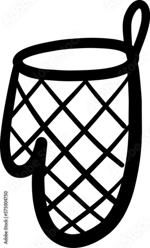 Hand Drawn Doodle Potholder Or Oven Glove