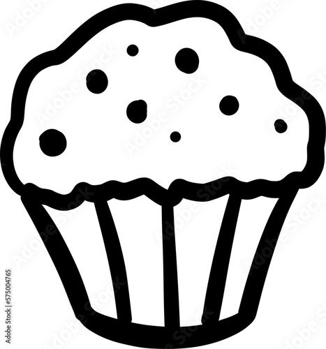Hand Drawn Doodle Cupcake Or Muffin