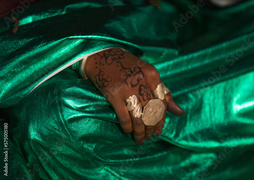 Woman with Tuareg rings on the fingers, Tripolitania, Ghadames, Libya photo