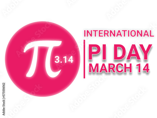 International Pi Day. March 14. Holiday concept. Template for background, banner, card, poster with text inscription. Vector illustration