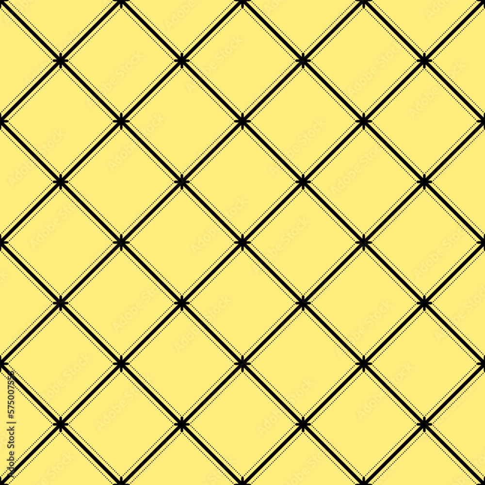 Seamless geometric diamond wire mesh pattern. yellow color background. Seamless geometric diamond wire mesh pattern. yellow color background.