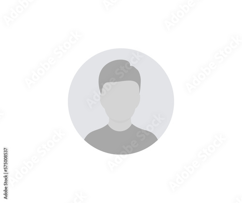 Default Avatar Male Profile. User profile icon. Profile picture, portrait symbol. User member, People icon in flat style. Circle button with avatar photo silhouette vector design and illustration.

