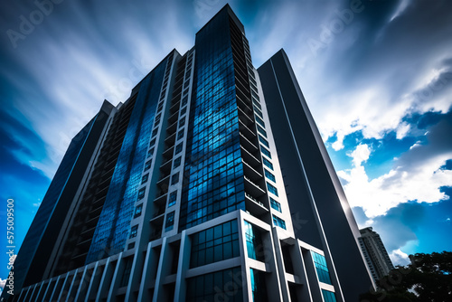 Modern skyline skyscape corporate buildings. Generative AI
