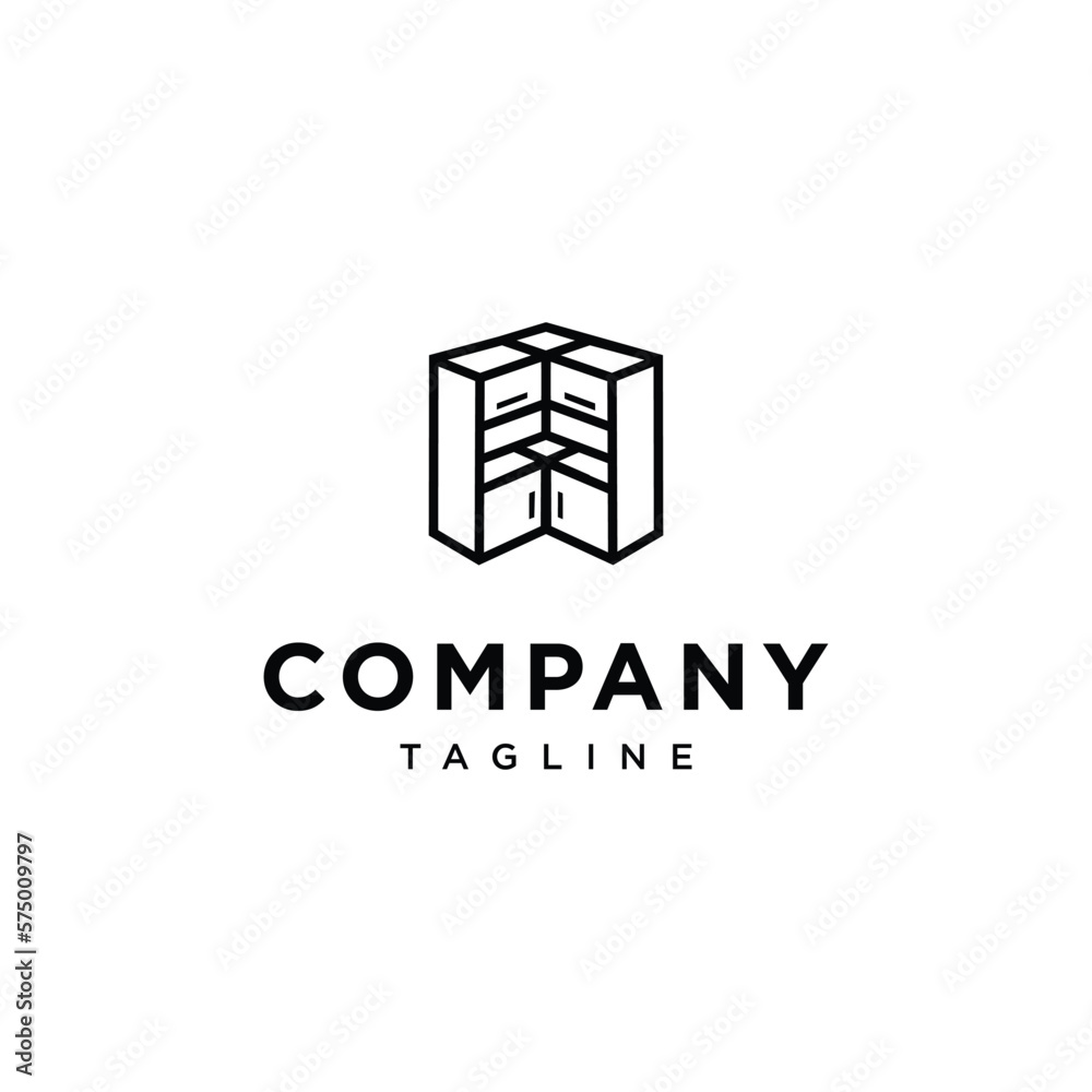 Kitchen cabinet logo vector template