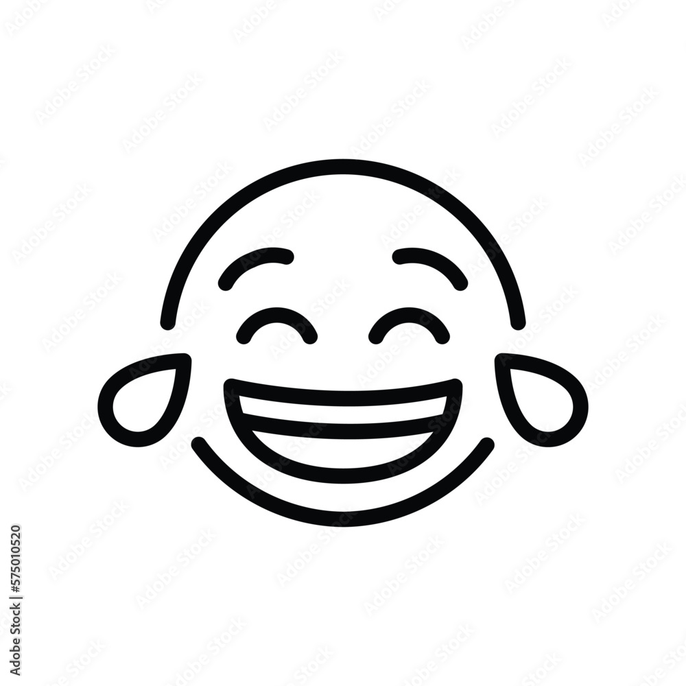 Face with Tears of Joy vector emoji design. Isolated yellow face with a big grin, uplifted eyebrows, and smiling eyes, each shedding a tear from laughing so hard. Funny, pleasing sign sticker design. Face with Tears of Joy vector emoji design. Isolated yellow face with a big grin, uplifted eyebrows, and smiling eyes, each shedding a tear from laughing so hard. Funny, pleasing sign sticker design.