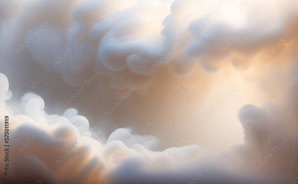 Beautiful abstract light background with puffs of ivory smoke with interesting dramatic backlighting. - obrazy, fototapety, plakaty 