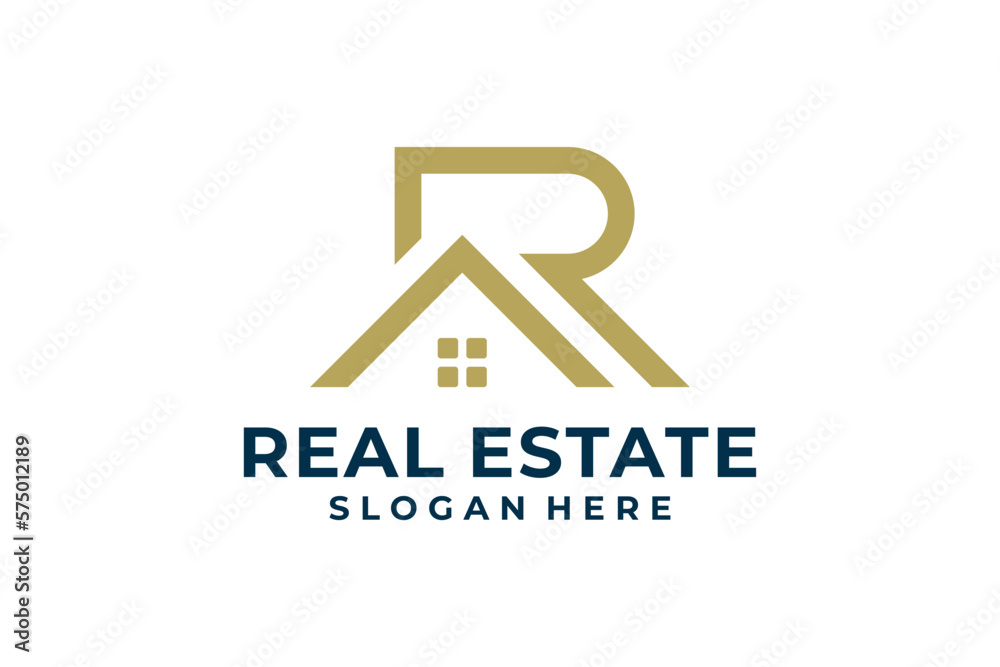 Real estate logo design with letter r Stock Vector | Adobe Stock
