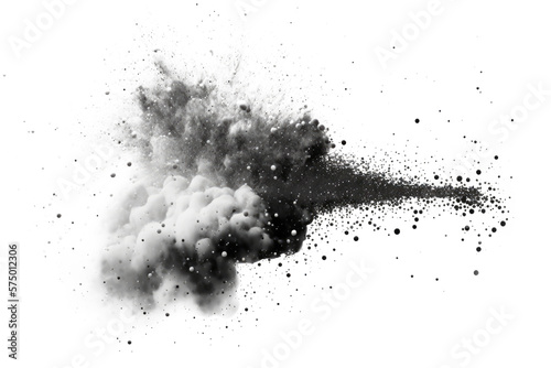 Illustration of an explosion. Dust particles. Generative AI