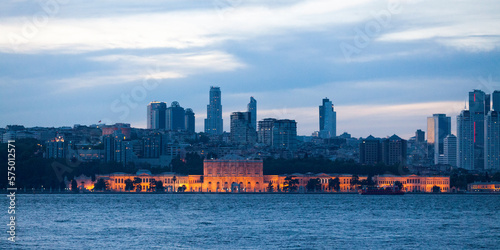 Dolmabahçe Palace in Istanbul at dusk photo