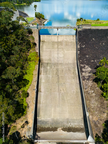 The concrete spillway of Baroon Pocket Dam in the Sunshine Coast hinterland. photo