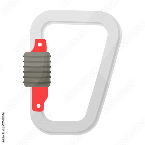 carabiner concept, Alpine Climbing Equipment vector color icon design, Camping and outdoor symbol, extreme sports equipment sign, Wildlife and Expedition elements stock illustration 