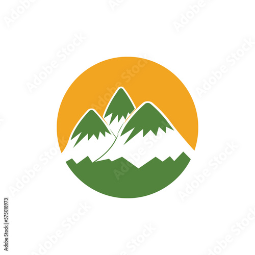 Mountain icon logo template vector