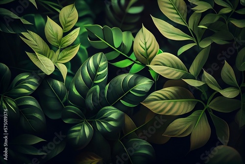 green leaves background, AI © Ольга Чеботаева