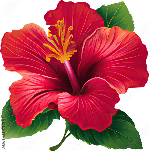 hawaiian flower transparent background - Generative AI