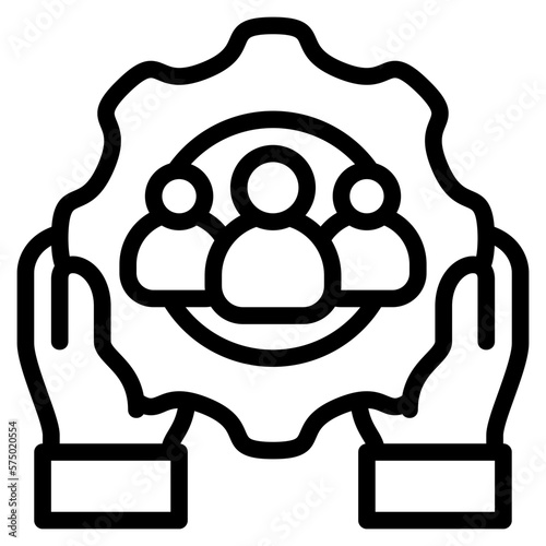 Human resources icon for business, company, corporate, industry, finance and employment