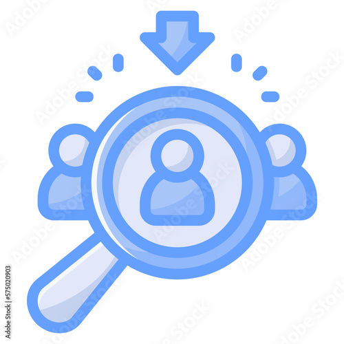 Recruitment icon for business, company, corporate, industry, finance and employment