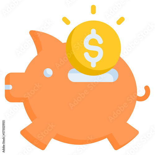 Piggy bank icon isolated useful for business, company, corporate, finance, business, money, bank, coin, exchange, currency, growth and all project design element