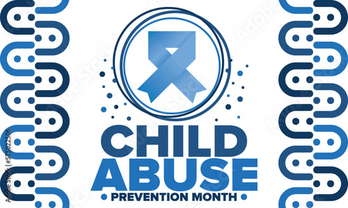 Child Abuse Prevention Month. Celebrate annual in April in United States. Stop child violence. Children protection and safety month. Unity for children. Poster, banner, background. Vector illustration