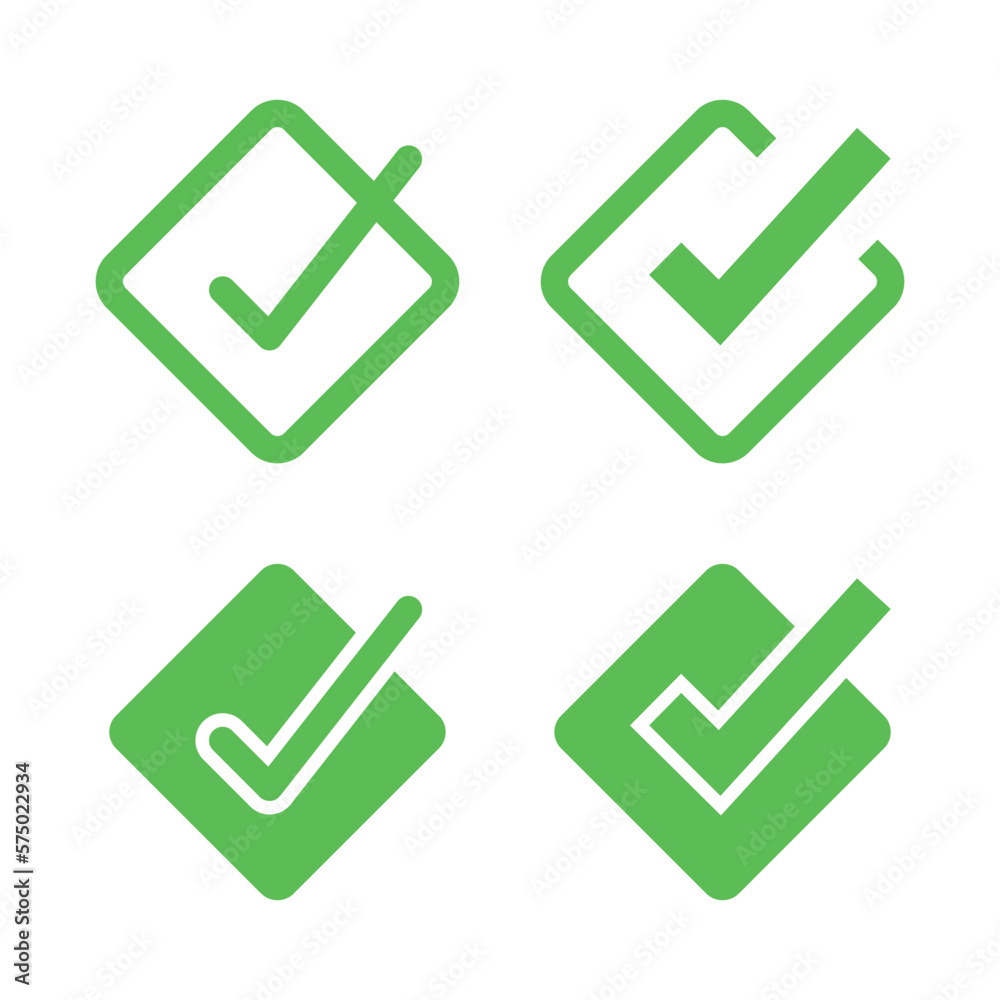 Diamond Green Check Mark Set Diamond Green Check Mark Set