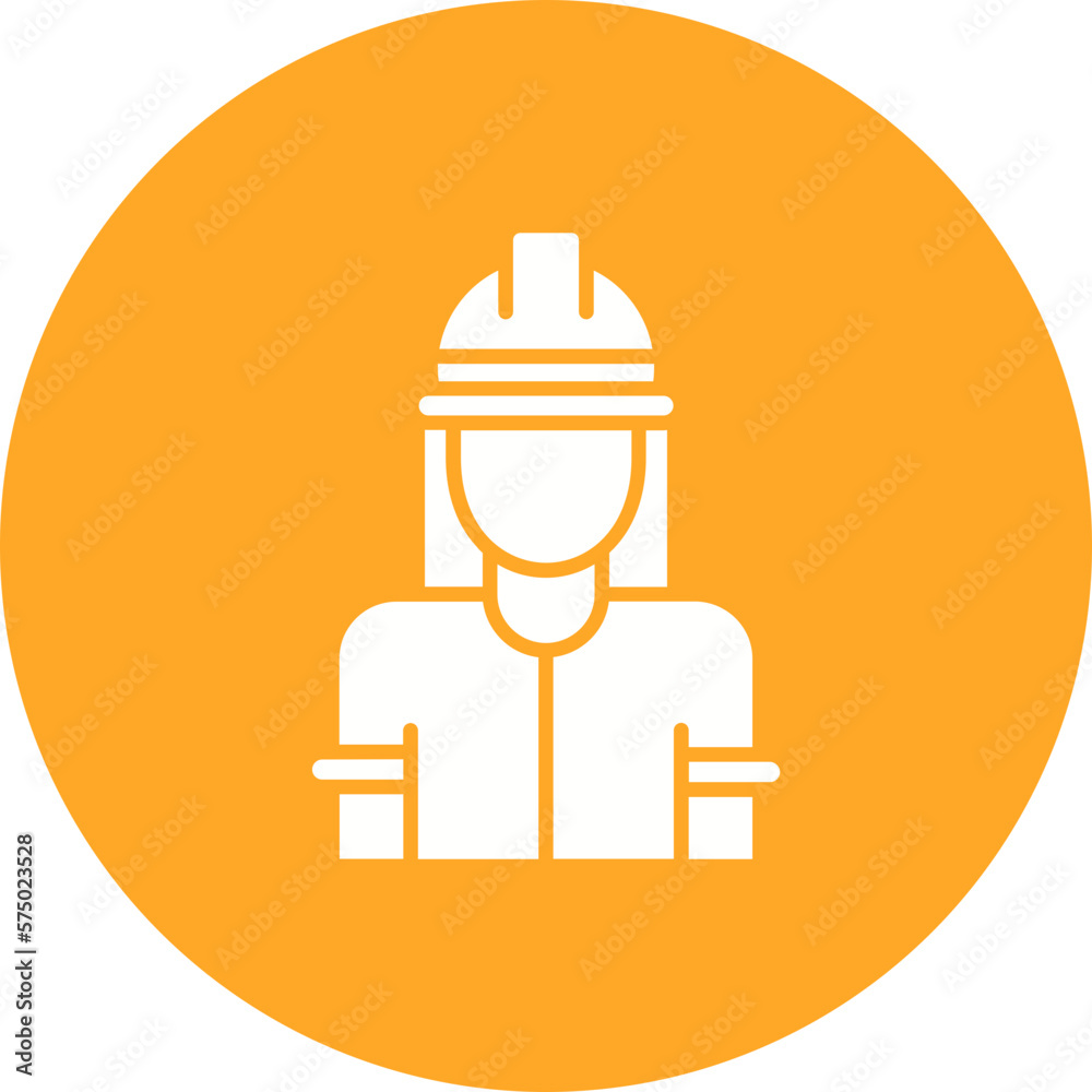 Factory Worker Woman Icon
