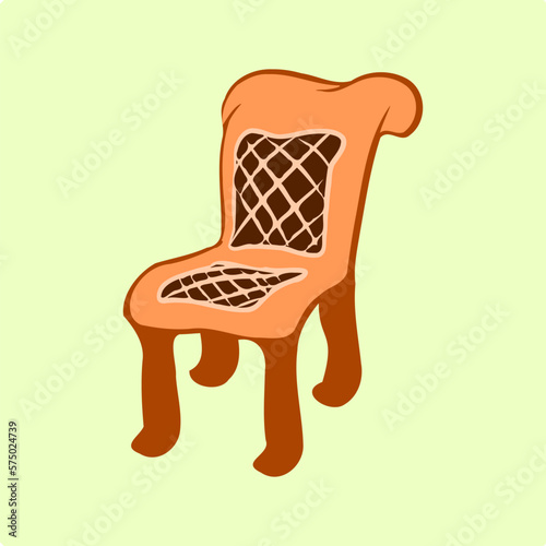 Cartoon wood chair vector illustration