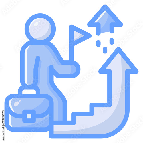 Career advancement icon isolated useful for business, company, corporate, money and finance design