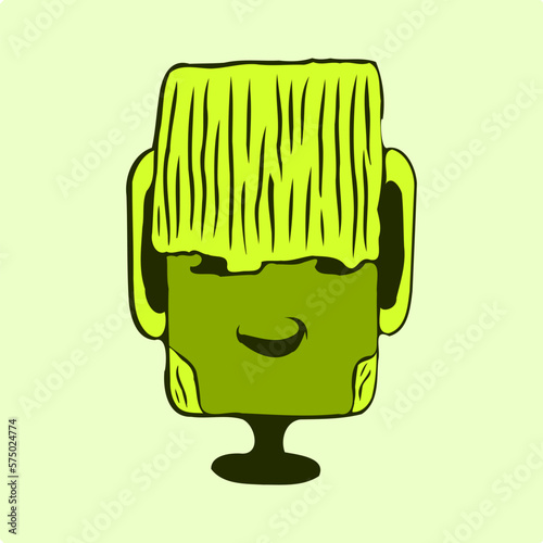 Funny cartoon character face smile