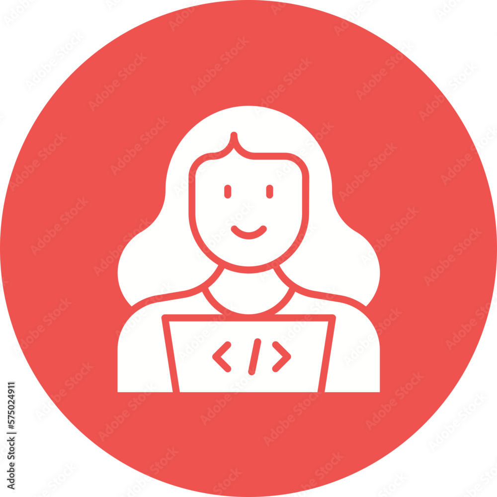 Web Developer Female Icon Web Developer Female Icon