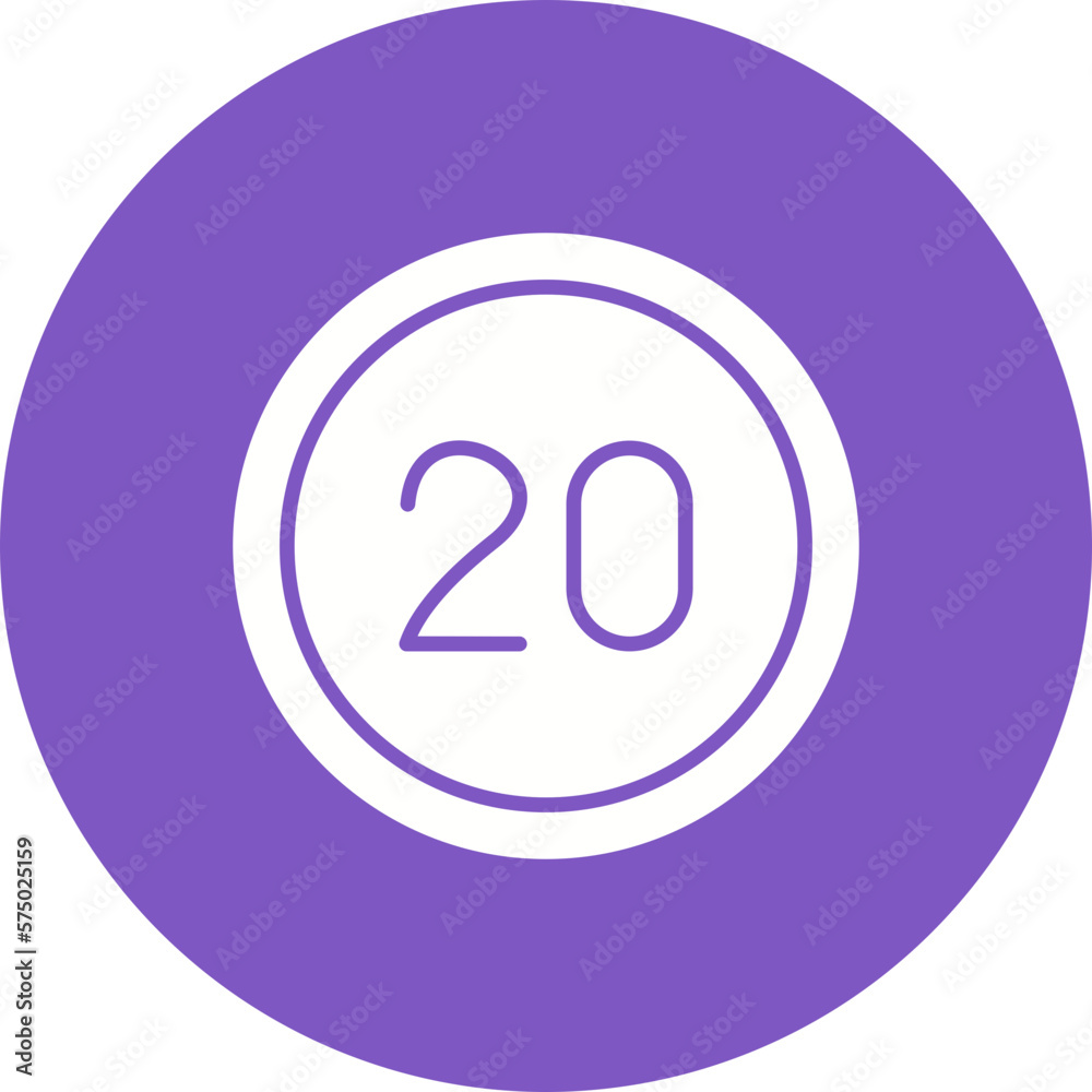 20 Speed Limit Icon 20 Speed Limit Icon