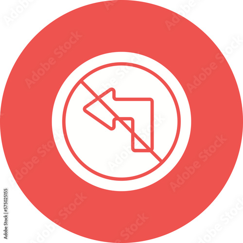 Free Download No Left Turn Icon - GFXLoad