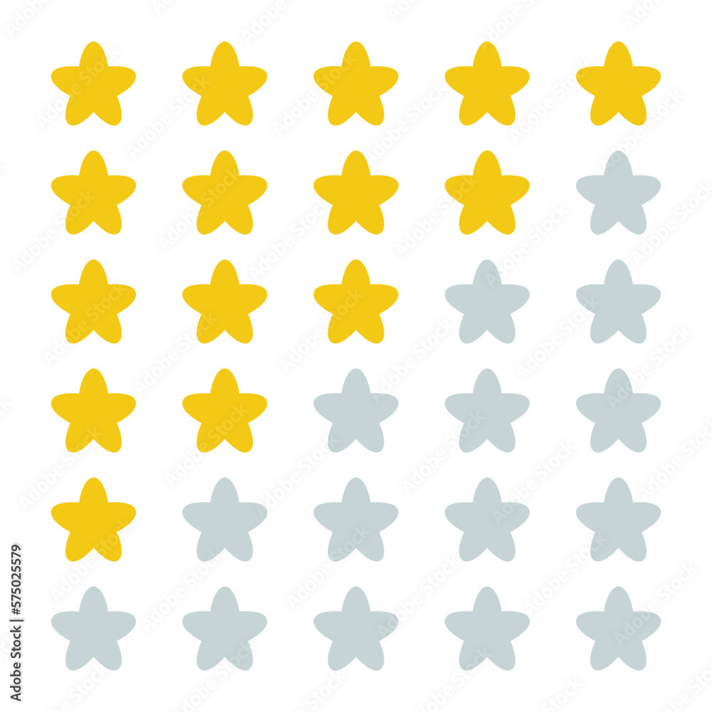 Set Of Rounded Review Stars