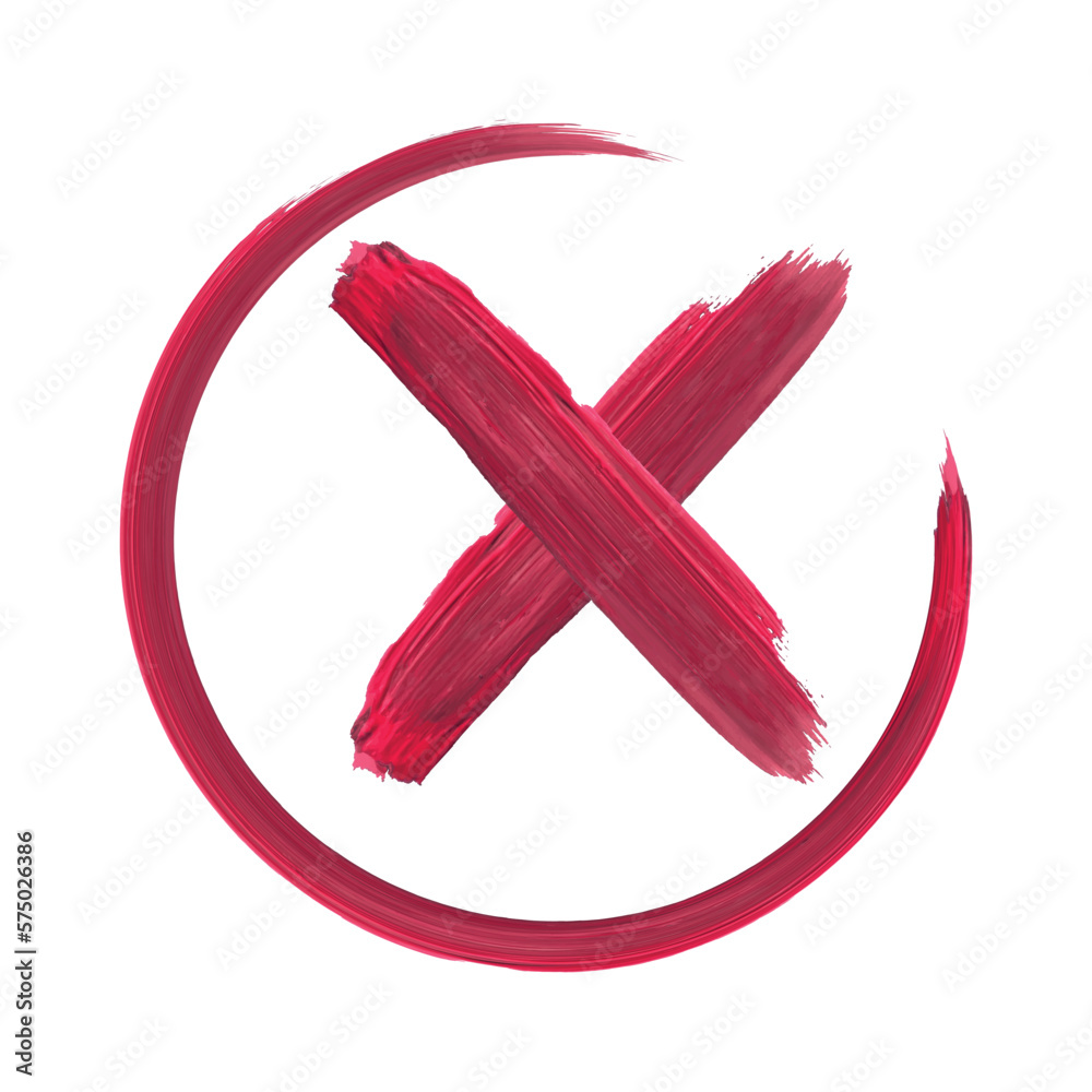 Obraz premium Thick Paint Brush Stroke Cross In Circle
