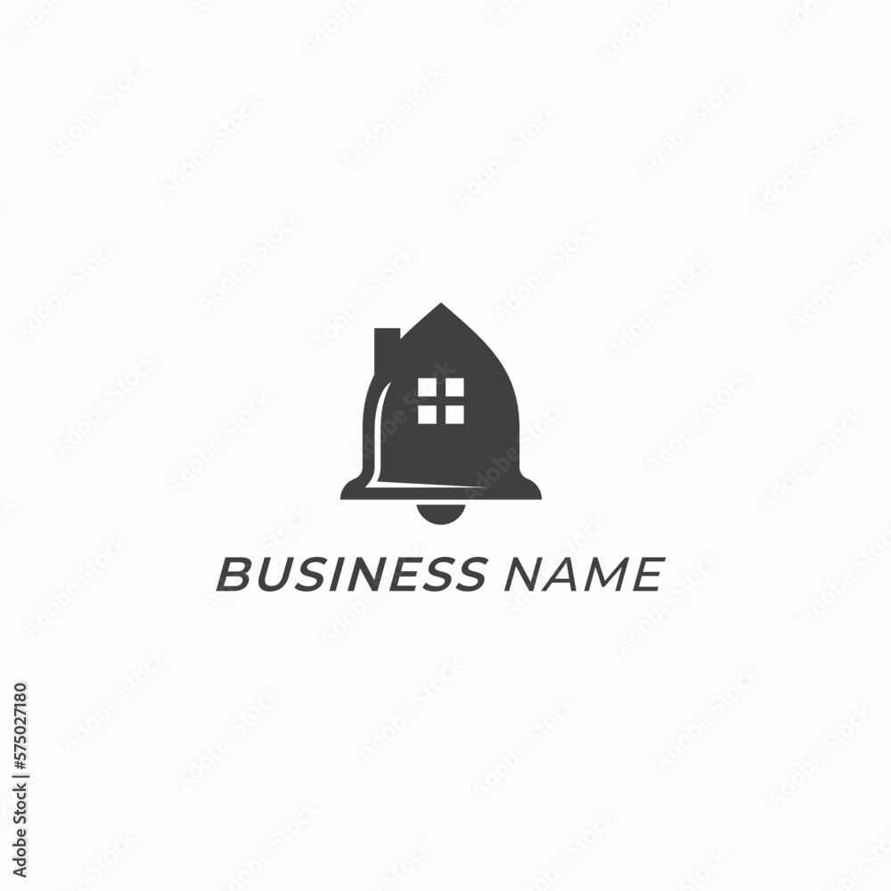 design logo combine ring bell and house window design logo combine ring bell and house window