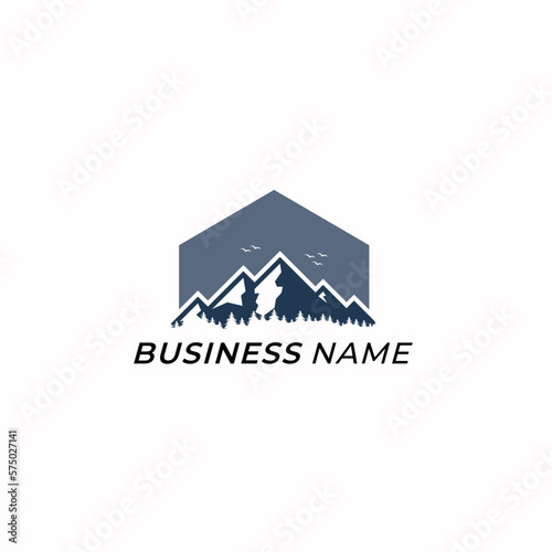 design logo combine mountain and home