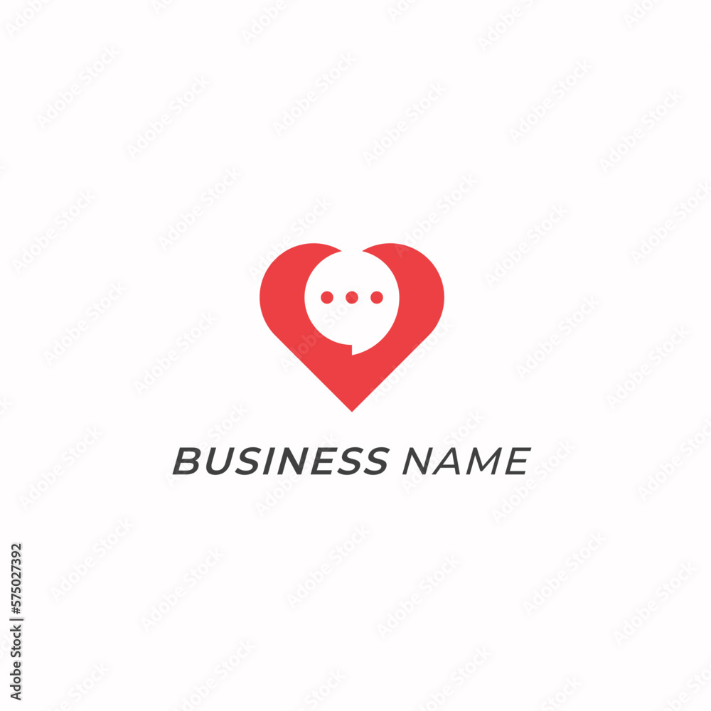 Obraz premium logo design heart and speech bubble