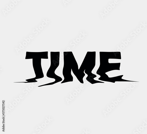 minimal vector design with melting time text, black on light background