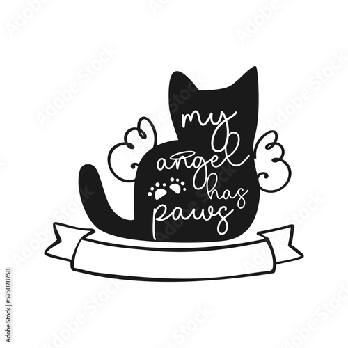 Pet memorial quote. Rainbow bridge. Vector illustration.