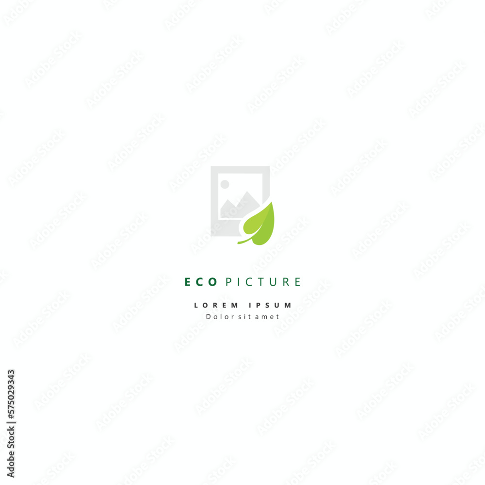 Creative Eco Picture vector illustration isolated on background. Green leaf logo Template vector Design.