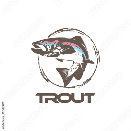 Large mouth bass graphic fish logo design