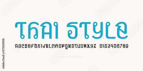 Decorative sans serif font in Thai style