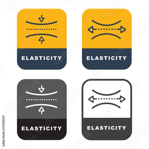 Elasticity icon, vector, sticker, sign.