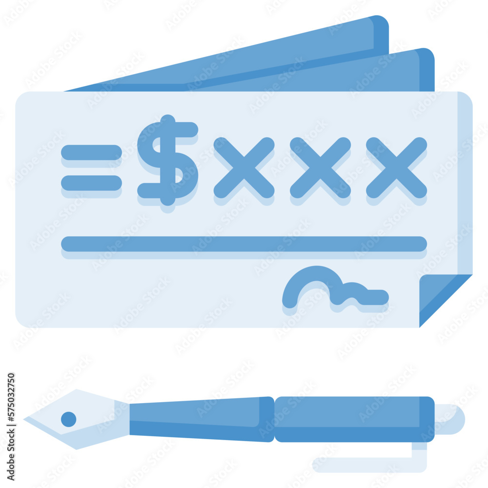 Bank check icon isolated useful for finance, currency, money, business, bank, economy and investment design element
