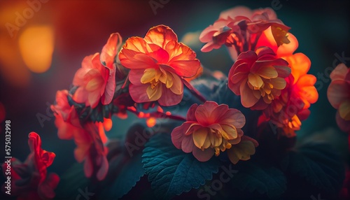 Beautiful begonia flower. Generative AI, Generative, AI