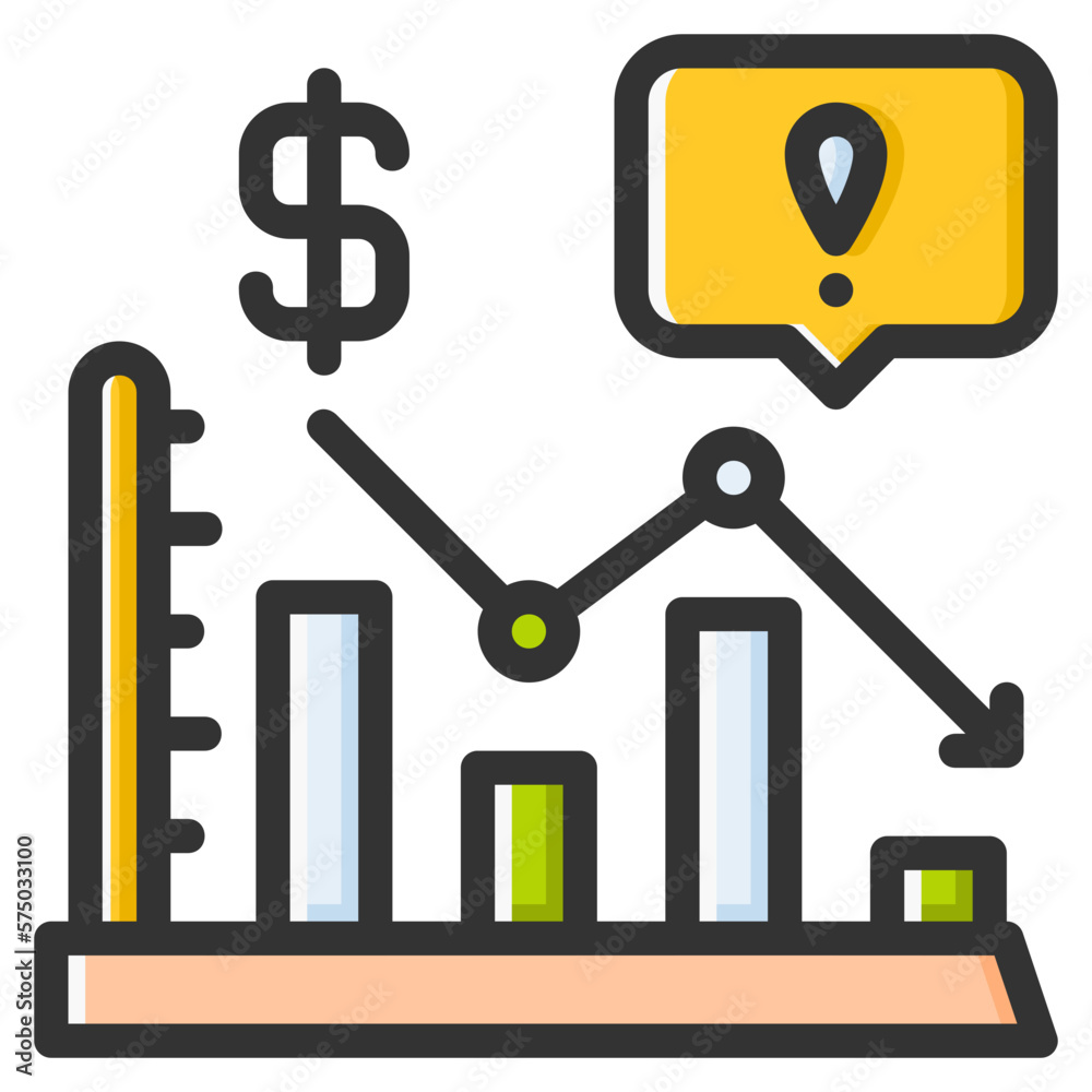 Risk icon isolated useful for finance, currency, money, business, bank, economy and investment design element