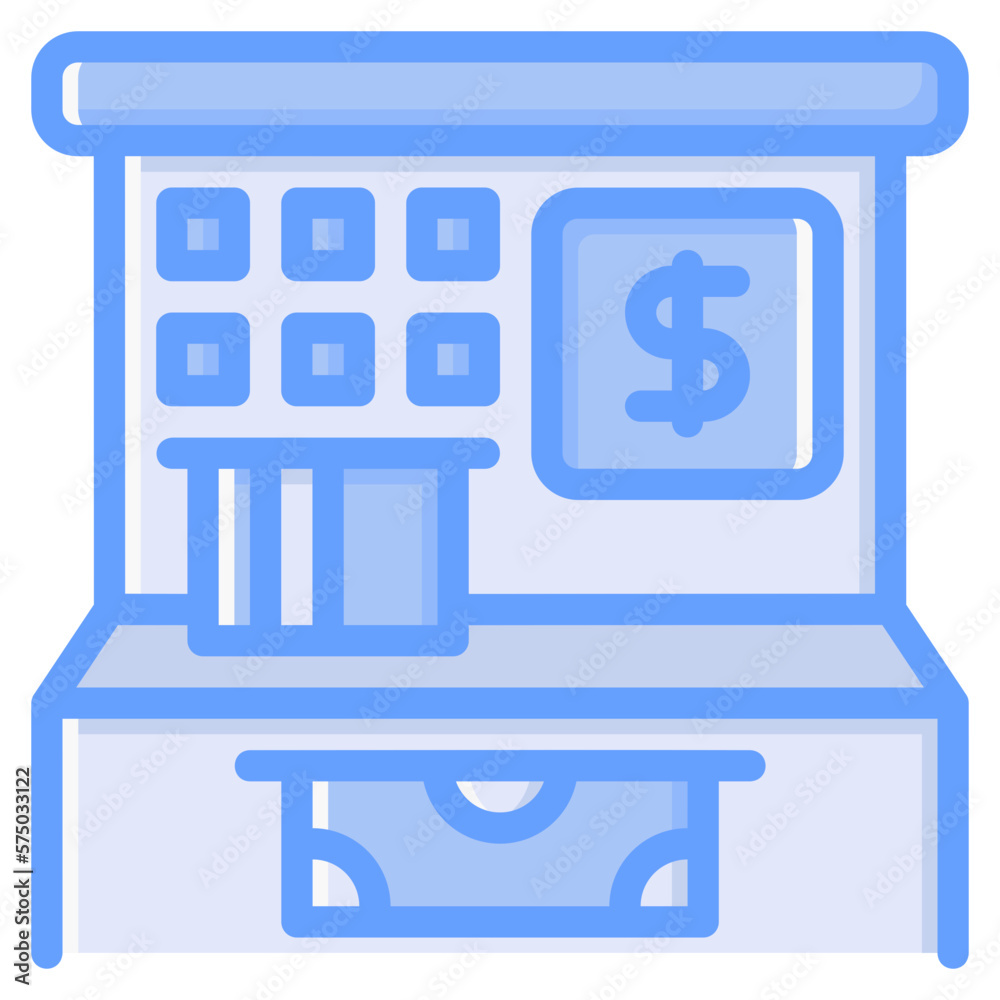 ATM icon isolated useful for finance, currency, money, business, bank, economy and investment design element