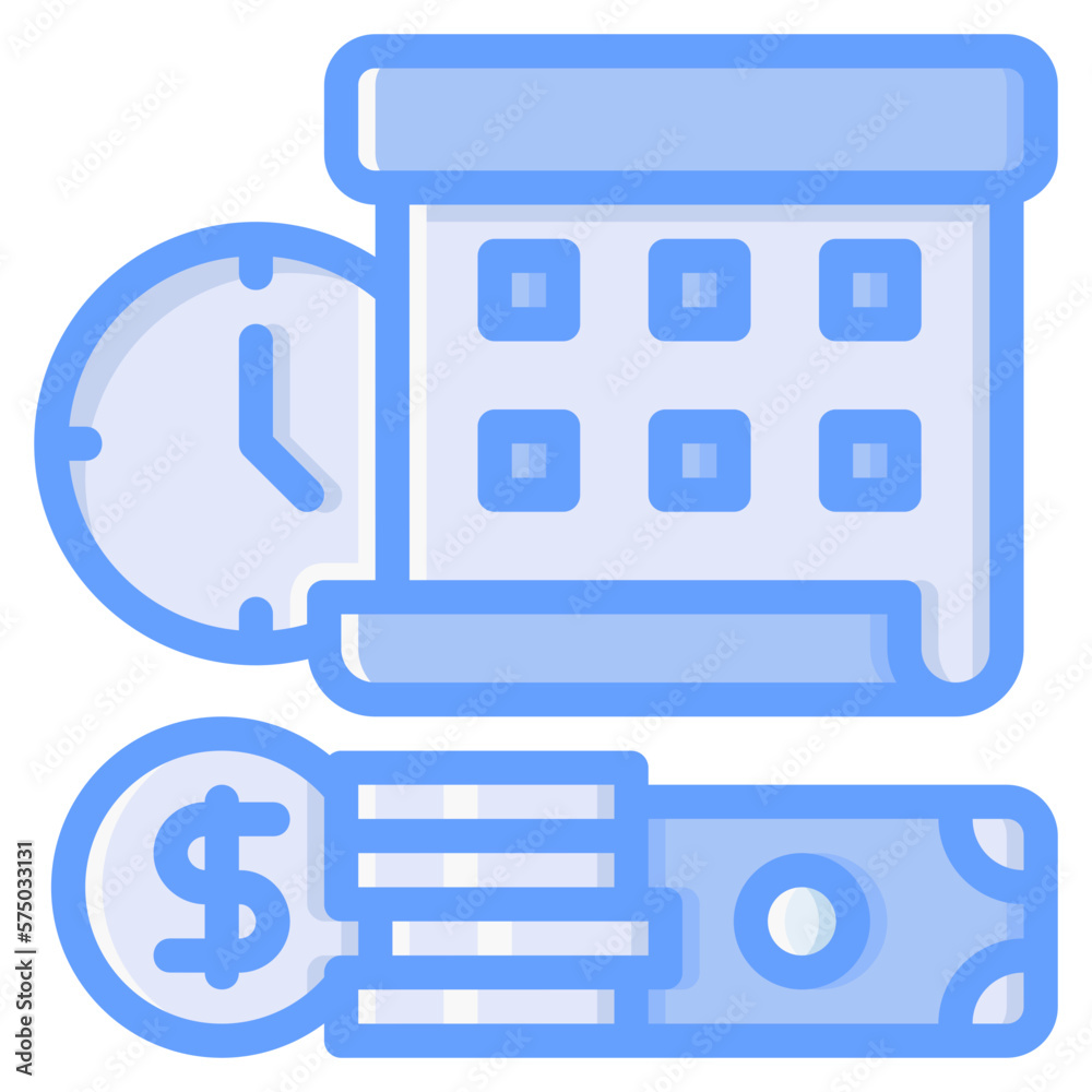 Time icon isolated useful for finance, currency, money, business, bank, economy and investment design element