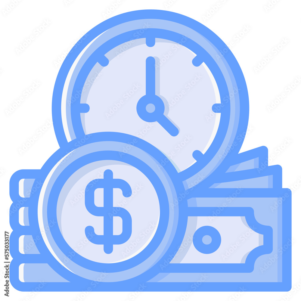Time is money icon isolated useful for finance, currency, money, business, bank, economy and investment design element Time is money icon isolated useful for finance, currency, money, business, bank, economy and investment design element