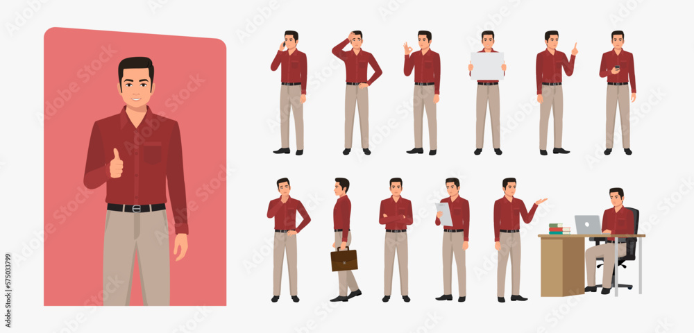 Vector Illustration Men Different Poses Cartoon Stock Vector (Royalty Free)  1057098626 | Shutterstock